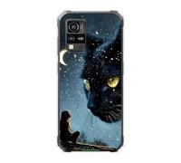 Sunrive Coque Compatible avec Blackview BV4800 SE, TPU Silicone Étui Housse Protecteur Souple Gel Transparent Back Cover Mignon Motifs Antichoc Case(Chat géant)