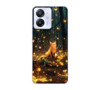 Sunrive Coque Compatible avec Blackview Oscal Modern8, TPU Silicone Étui Housse Protecteur Souple Gel Transparent Back Cover Mignon Motifs Antichoc Case(Renard dans la Jungle)