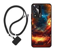 Sunrive Coque Compatible avec CUBOT A10,TPU Étui Housse Protecteur Mat Back Cover Mignon Motifs Case(Nuages,Lune,Ciel)+1x Universelle Dragonne