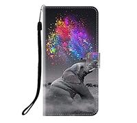 Sunrive Coque Compatible avec DOOGEE N55/N55 Pro, Housse Mignon Étui avec Fonction de Support Etui Protecteur Protection Portefeuille Cas Magnétique PU Cuir(Q Éléphant 2)