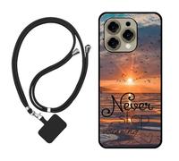 Sunrive Coque Compatible avec DOOGEE N55/N55 Pro,TPU Étui Housse Protecteur Souple Gel Mat Back Cover Mignon Motifs Antichoc Case(La mer,Le Soleil,Les mouettes)+1x Universelle Dragonne