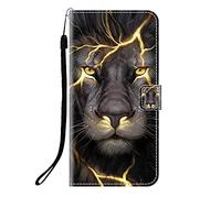 Sunrive Coque Compatible avec DOOGEE X97/X97 Pro, Housse Mignon Étui avec Fonction de Support Etui Protecteur Protection Portefeuille Cas Magnétique PU Cuir(Q Lion)