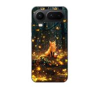 Sunrive Coque Compatible avec Honor Magic8 Pro Air, TPU Silicone Étui Housse Protecteur Souple Gel Transparent Back Cover Mignon Motifs Antichoc Case(Renard dans la Jungle)
