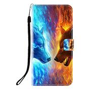 Sunrive Coque Compatible avec Motorola edge30 Pro/Edge Plus 2022, Housse Mignon Étui avec Fonction de Support Etui Protecteur Protection Portefeuille Cas Magnétique PU Cuir(Q Loup 4)+Stylet OFFERTS
