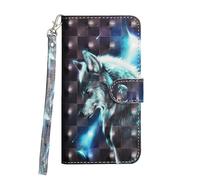 Sunrive Coque Compatible avec Nubia A56/ZTE Blade A56, Housse Mignon Étui avec Fonction de Support Etui Protecteur Protection Portefeuille Cas Magnétique PU Cuir(Les Loups)