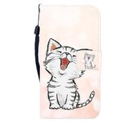 Sunrive Coque Compatible avec Nubia V80 Pro/ZTE Blade V80 Pro, Housse Mignon Étui avec Fonction de Support Etui Protecteur Protection Portefeuille Cas Magnétique PU Cuir(W8 Chat 1)