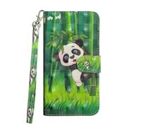 Sunrive Coque Compatible avec Nubia V80 Pro/ZTE Blade V80 Pro, Housse Mignon Étui avec Fonction de Support Etui Protecteur Protection Portefeuille Cas Magnétique PU Cuir(Panda 2)