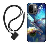 Sunrive Coque Compatible avec Oneplus 13S/13T,TPU Étui Housse Protecteur Mat Back Cover Mignon Motifs Case(Papillon,Fleur)+1x Universelle Dragonne