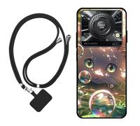 Sunrive Coque Compatible avec OUKITEL C60 Pro/OUKITEL C60,TPU Étui Housse Protecteur Mat Back Cover Mignon Motifs Case(Bulles Chat)+1x Universelle Dragonne