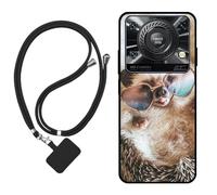 Sunrive Coque Compatible avec OUKITEL C60 Pro/OUKITEL C60,TPU Étui Housse Protecteur Mat Back Cover Mignon Motifs Case(hérisson)+1x Universelle Dragonne