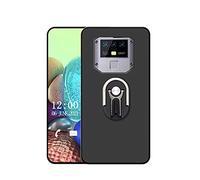 Sunrive Coque Compatible avec OUKITEL K15 Plus, 360 degrés Support Téléphone Voiture Bague Rotation Ring Stand Holder Étui Silicone Mat Housse Protecteur Back Case(Noir)