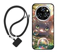 Sunrive Coque Compatible avec OUKITEL WP55 Pro,TPU Étui Housse Protecteur Mat Back Cover Mignon Motifs Case(Bulles Chat)+1x Universelle Dragonne