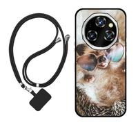 Sunrive Coque Compatible avec OUKITEL WP55 Pro,TPU Étui Housse Protecteur Mat Back Cover Mignon Motifs Case(hérisson)+1x Universelle Dragonne