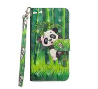 Sunrive Coque Compatible avec realme C30, Housse Mignon Étui avec Fonction de Support Etui Protecteur Protection Portefeuille Cas Magnétique PU Cuir(Panda 2)