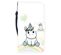 Sunrive Coque Compatible avec Realme C71 India, Housse Mignon Étui avec Fonction de Support Etui Protecteur Protection Portefeuille Cas Magnétique PU Cuir(W8 Licorne 1)