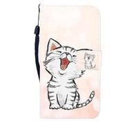 Sunrive Coque Compatible avec Realme C71 India, Housse Mignon Étui avec Fonction de Support Etui Protecteur Protection Portefeuille Cas Magnétique PU Cuir(W8 Chat 1)