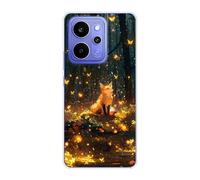 Sunrive Coque Compatible avec Realme Narzo Power 5G, TPU Silicone Étui Housse Protecteur Souple Gel Transparent Back Cover Mignon Motifs Antichoc Case(Renard dans la Jungle)