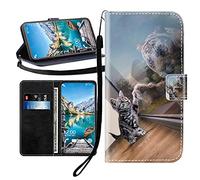 Sunrive Coque Compatible avec Realme P4X 4G/5G/Oneplus Nord CE6Lite, Housse Mignon Étui avec Fonction de Support Etui Protecteur Protection Portefeuille Cas Magnétique PU Cuir(Chat Tigre B1)