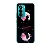 Sunrive Coque Compatible avec Realme P4X 4G/5G/Oneplus Nord CE6Lite, TPU Silicone Étui Housse Protecteur Souple Gel Transparent Back Cover Mignon Motifs Antichoc Case(Planète et Chat)