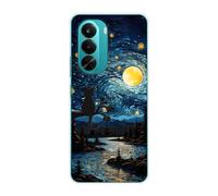 Sunrive Coque Compatible avec Realme P4X 4G/5G/Oneplus Nord CE6Lite, TPU Silicone Étui Housse Protecteur Souple Gel Transparent Back Cover Mignon Motifs Antichoc Case(Peinture à l'huil)