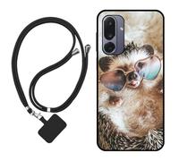 Sunrive Coque Compatible avec Samsung Galaxy Jump4,TPU Étui Housse Protecteur Mat Back Cover Mignon Motifs Case(hérisson)+1x Universelle Dragonne