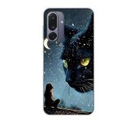 Sunrive Coque Compatible avec Samsung Galaxy Jump4, TPU Silicone Étui Housse Protecteur Souple Gel Transparent Back Cover Mignon Motifs Antichoc Case(Chat géant)