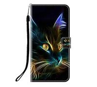 Sunrive Coque Compatible avec Sony Xperia XZ1, Housse Mignon Étui avec Fonction de Support Etui Protecteur Protection Portefeuille Cas Magnétique PU Cuir(Q Chat 6)+Stylet OFFERTS