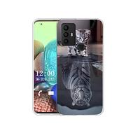 Sunrive Coque Compatible avec TCL 30 SE/TCL 305, Silicone Étui Housse Protecteur Souple Gel Transparent Back Case(TPU Chat Tigre 2)+ Stylet OFFERTS