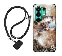 Sunrive Coque Compatible avec Tecno Camon 50 Pro 5G/Camon 50,TPU Étui Housse Protecteur Mat Back Cover Mignon Motifs Case(hérisson)+1x Universelle Dragonne