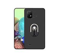 Sunrive Coque Compatible avec UMIDIGI Bison X10, 360 degrés Support Téléphone Voiture Bague Rotation Ring Stand Holder Étui Silicone Mat Housse Protecteur Back Case(Noir)