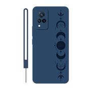 Sunrive Coque Compatible avec Vivo V21 4G,TPU Étui Housse Protecteur Mat Back Cover Mignon Motifs Case(Bleu)+1x Dragonne