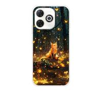 Sunrive Coque Compatible avec Wiko Hi Enjoy 80 Pro, TPU Silicone Étui Housse Protecteur Souple Gel Transparent Back Cover Mignon Motifs Antichoc Case(Renard dans la Jungle)