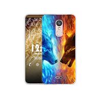 Sunrive Coque Compatible avec Wiko Upulse Lite, Silicone Étui Housse Protecteur Souple Gel Transparent Back Case(Q Loup 4)+ Stylet OFFERTS