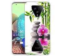 Sunrive Coque Compatible avec Xiaomi Black Shark 3S, Silicone Étui Housse Protecteur Souple Gel Transparent Back Case(X Fleur)+ Stylet OFFERTS