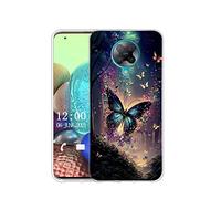 Sunrive Coque Compatible avec Xiaomi Poco F2 Pro 5G, TPU Silicone Étui Housse Protecteur Souple Gel Transparent Back Cover Mignon Motifs Antichoc Case(Papillons, Jungle, Fleurs)