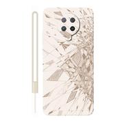 Sunrive Coque Compatible avec Xiaomi Redmi K30 Pro/Poco F2 Pro,TPU Étui Housse Protecteur Mat Back Cover Mignon Motifs Case(Blanc)+1x Dragonne