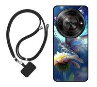 Sunrive Coque Compatible avec ZTE Nubia Focus 5G,TPU Étui Housse Protecteur Mat Back Cover Mignon Motifs Case(Papillon,Fleur)+1x Universelle Dragonne