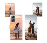Sunrive Coque personnalisée Compatible avec Blackview A52 Pro, Personnalisable avec Votre Propre Image,Photo,Texte,DIY Leather Housse Étui PU Cuir + Tour de Cou Telephone Universelle