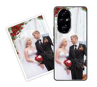 Sunrive Coque personnalisée Compatible avec Honor 200 Pro, Personnalisable avec Votre Propre Image, PhotoTexte, DIY HD Étui[Bordure TPU+Dos Verre Trempé Design]+Protection Écran