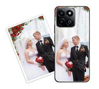 Sunrive Coque personnalisée Compatible avec Honor 200 Smart/Play 60 Plus, Personnalisable avec Votre Propre Image, PhotoTexte, DIY HD Étui[Bordure TPU+Dos Verre Trempé Design]+Protection Écran