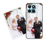 Sunrive Coque personnalisée Compatible avec Honor X6a, Personnalisable avec Votre Propre Image, PhotoTexte, DIY HD Étui[Bordure PC+Dos Acrylique Design]