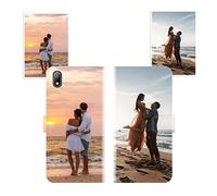 Sunrive Coque personnalisée Compatible avec Huawei Y5 2019/Honor 8s, Personnalisable avec Votre Propre Image,Photo,Texte,DIY Leather Housse Étui PU Cuir + Tour de Cou Telephone Universelle