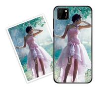 Sunrive Coque personnalisée Compatible avec Huawei Y6p, Personnalisable avec Votre Propre Image, PhotoTexte, DIY HD Étui[Bordure PC+Dos Acrylique Design]