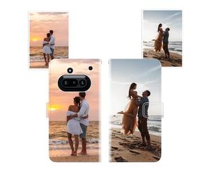 Sunrive Coque personnalisée Compatible avec Nothing Phone 3A, Personnalisable avec Votre Propre Image,Photo,Texte,DIY Leather Housse Étui PU Cuir + Tour de Cou Telephone Universelle