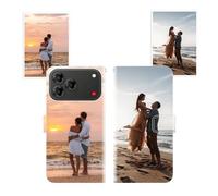 Sunrive Coque personnalisée Compatible avec Nubia V80 Pro/ZTE Blade V80 Pro, Personnalisable avec Votre Propre Image,Photo,Texte,DIY Leather Housse Étui PU Cuir + Tour de Cou Telephone Universelle