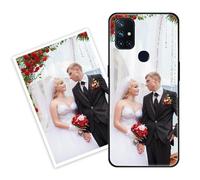 Sunrive Coque personnalisée Compatible avec OnePlus Nord N10, Personnalisable avec Votre Propre Image, PhotoTexte, DIY HD Étui[Bordure TPU+Dos Acrylique Design]