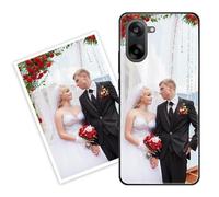 Sunrive Coque personnalisée Compatible avec OnePlus NordCE5 5G, Personnalisable avec Votre Propre Image, PhotoTexte, DIY HD Étui[Bordure TPU+Dos Verre Trempé Design]+Protection Écran