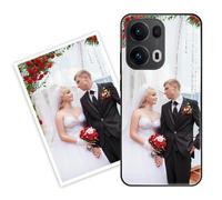 Sunrive Coque personnalisée Compatible avec Oppo Reno 13 Pro 5G, Personnalisable avec Votre Propre Image, PhotoTexte, DIY HD Étui[Bordure TPU+Dos Verre Trempé Design]+Protection Écran
