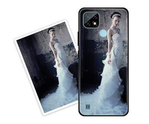 Sunrive Coque personnalisée Compatible avec Realme C21Y/C25Y, Personnalisable avec Votre Propre Image, PhotoTexte, DIY HD Étui[Bordure PC+Dos Acrylique Design]