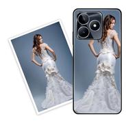Sunrive Coque personnalisée Compatible avec Realme C55, Personnalisable avec Votre Propre Image, PhotoTexte, DIY HD Étui[Bordure PC+Dos Acrylique Design]